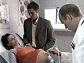 Pendant l'echographie.