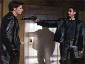 Wesley menace Angel.